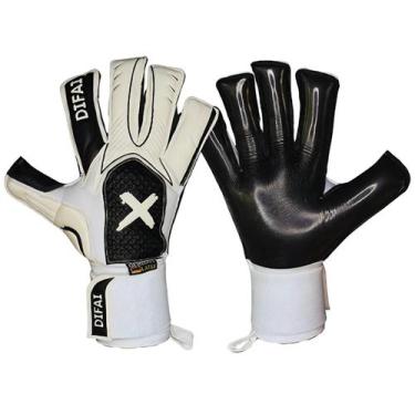 Imagem de Luva de Goleiro Difai Jump Pro, Branco, Preto, 9
