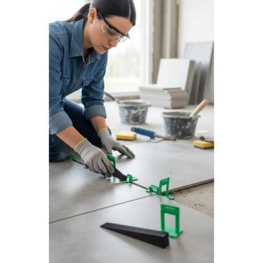Imagem de 2x Nivelador Piso 2mm: 1000 Espaçadores + 100 Cunhas Slim Ve - Congrat