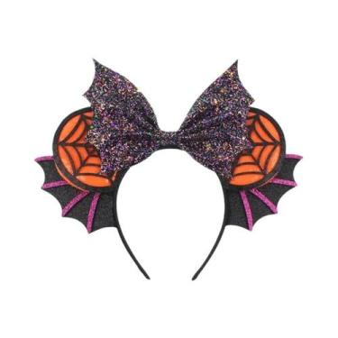 Imagem de Tiara De Orelhas De Rato Para Mulheres Com Lantejoulas E Laço, Acessór