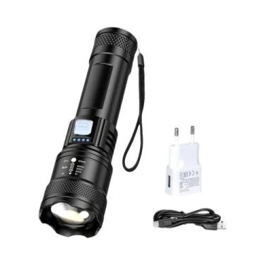 Imagem de Lanterna Tática LED 2000LM Recarregável USB À Prova d'Água Com Zoom, L