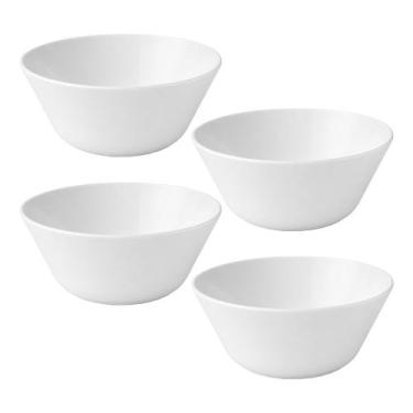 Imagem de Conjunto 4 Bowl Branco de Vidro Opalino Mini Tigela Redonda Sobremesa 
