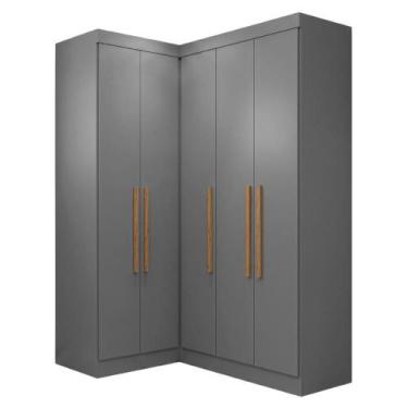 Imagem de Guarda Roupas Modulado Closet de Canto 5 Portas Madrid - Maxel, Cinza