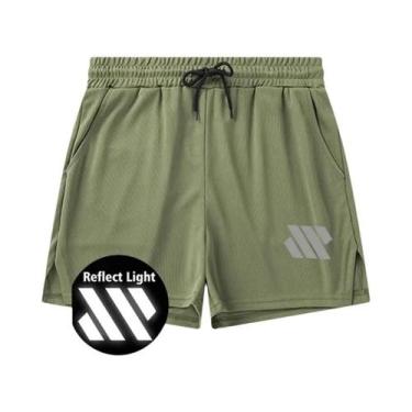 Imagem de Shorts Esportivos Masculinos De Secagem Rápida, Ajuste Slim, Com Listr