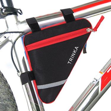 Imagem de MoOCY Bolsa esportiva de armazenamento de bicicleta com moldura triangular para ciclismo, Vermelho