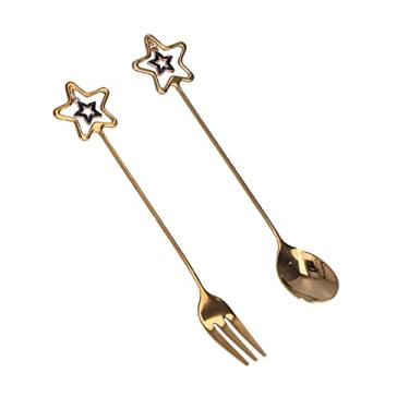 Imagem de Colher de mexer, garfo de sobremesa bonito aço inoxidável 304 inovador para hotel para restaurante(#2)