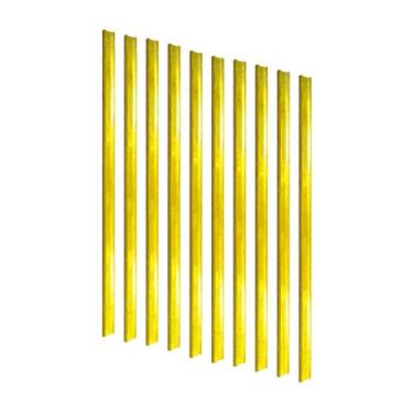 Imagem de Kit - 10 Porta Etiqueta Simples 90 cm Amarelo com Acrílico New Plus/plus - Sa Gôndolas