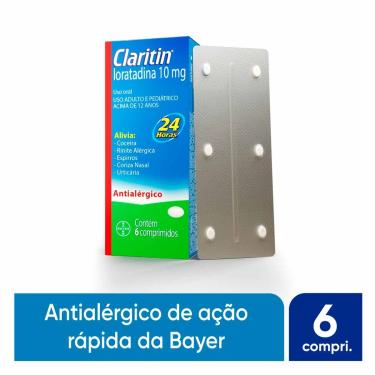 Imagem de Claritin Loratadina 10mg 6 comprimidos Bayer 6 Comprimidos