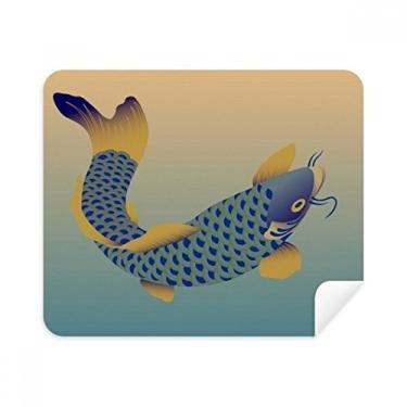Imagem de Pintura Culture Blue Fish Pano de limpeza de tela Limpador de tela 2 peças Tecido de camurça