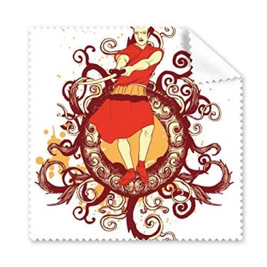 Imagem de Pano de limpeza com espada Samurai vermelha japonesa, 5 peças