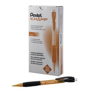 Imagem de Pentel Lapiseira CHAMP, (0,9 mm), cilindro laranja colorido, caixa com 12 (AL19F)