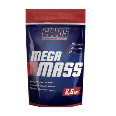 Imagem de Mega Mass 3Kg Hipercalórico Giants Nutrition - Morango