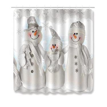 Imagem de Boneco de neve de natal capa de banheiro almofada de chão tapete de banho 3 pcs conjunto closestool tapete tapete de porta de banheiro tapete de flanela absorvente macio tapete de banho, SDXR08, cortina de chuveiro180