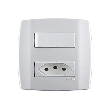 Imagem de Interruptor Simples 10A 250V +1 Tomada 10A ComPlaca 4X2- Mod
