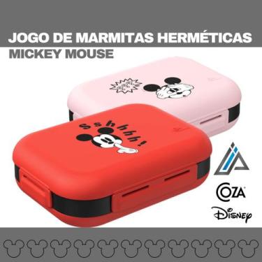 Imagem de Jogo De Marmita Com Vedação Hermética 2 Peças Rosa E Vermelha Mickey M