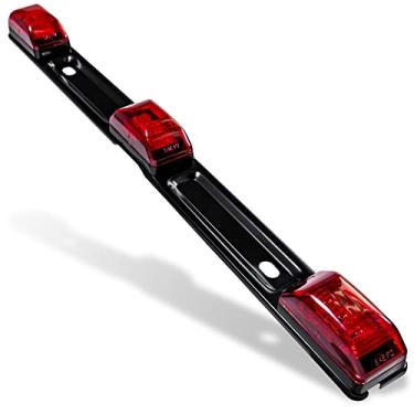 Imagem de TRUE MODS 38.1 cm 9 LED 3 Red Trailer Barra de Luz [DOT FMVSS 108] [SAE P2] [IP67 Submersível] Identificação 12V Marcador de Corrida ID Centro Traseira Faixa de Luz para Trailers Marítimos Fechados de