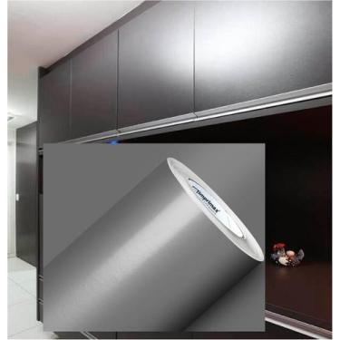 Imagem de Adesivo Para Envelopamento Geladeiras Móveis 8Mx50cm Prata - Marca Imp