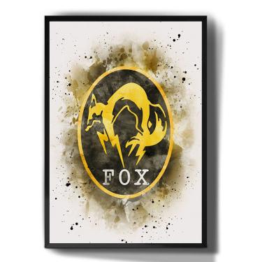 Imagem de Quadro decorativo Emoldurado Logo Fox Metal gear Solid 5 Jogo para sala quarto