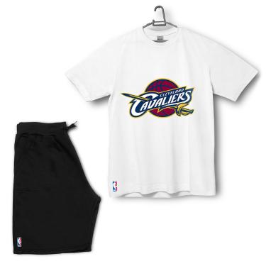 Imagem de Kit Camiseta e Bermuda Short Moletom Cleveland Cavaliers