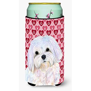 Imagem de Caroline's Treasures SS4482TBC Corações Malteses Amor e Dia dos Namorados Retrato de Bebidas Isolador Isolador de Bebidas Alto, Menino Alto, Multicolorido