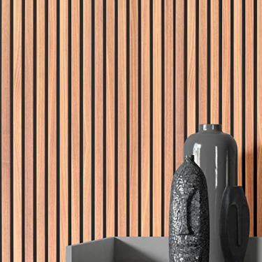 Imagem de Papel de Parede Adesivo Autocolante Imitação Madeira Ripado Para Sala Quarto Escritório 1.50 Metros