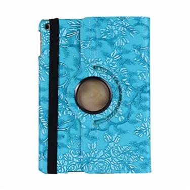 Imagem de ZiEuooo Capas de poliuretano retrô com rotação de 360 graus compatíveis com Apple Tablet Case para iPad 2 3 4 5 6 7 8 9 Th Gen Air 2 5 Mini 4 5 (iPad 2019 7th 10.2, azul)