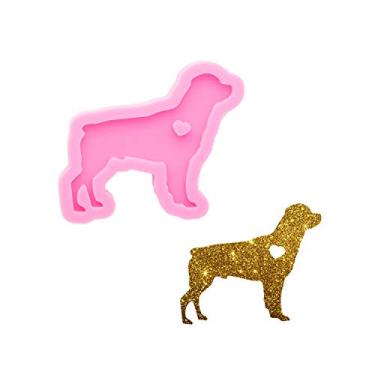 Imagem de Molde de silicone de resina em forma de cachorro super brilhante molde de resina fundição de resina epóxi para animais de estimação moldes de silicone faça você mesmo molde de silicone para fabricação de joias de argila polímero chaveiro pingente molde