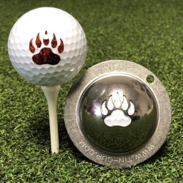 Imagem de Tin Cup Ferramenta de alinhamento de marcador personalizado de bola de golfe (garra de urso)