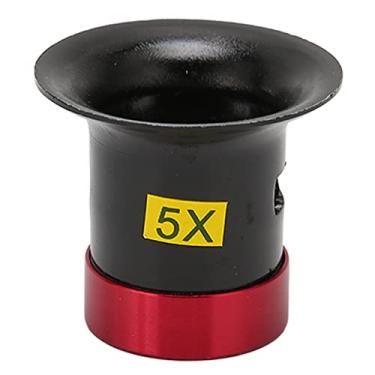 Imagem de Lupa de relógio com 5 lupas, lupa para joalheiros, monóculo de lupa para reparo de relógios, bordas arredondadas, caixa de alumínio vermelho e preto para detalhes, lupa monóculo de vidro para