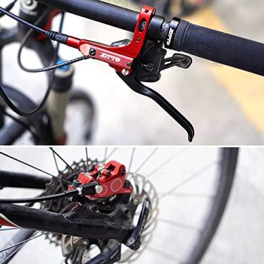 Imagem de Tingpai Freio a disco hidráulico pa bicicleta MTB de 4 pistões freios a disco dianteiro e t seiro com pinça de alumínio pa bicicleta de est da mountain bike
