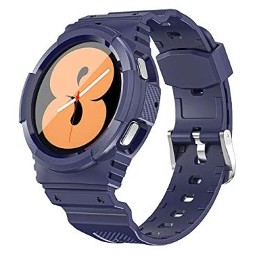 Imagem de GooodiDEAR Pulseira Esportiva Robusta com Capa Protetora para Samsung Galaxy Watch 4 de 40 mm/Samsung Galaxy Watch 5 de 40 mm, Azul, TPU, 46 mm, Unissexo