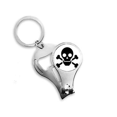 Imagem de Dangerous Chemical Frightful Circle Symbol Nail Nipper Ring Chaveiro Abridor de Garrafas Cortador