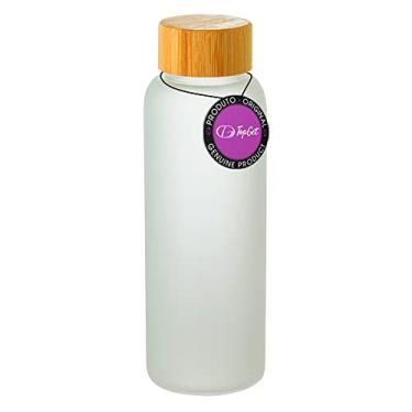 Imagem de Garrafa Squeeze em Vidro 500 ml Tampa em Bambu Lucid TopGet (Branco)