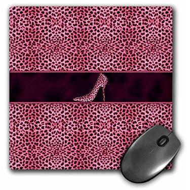 Imagem de 3dRose Mouse pad LLC 20,3 x 20,3 x 0,63 cm, estampa de guepardo rosa e salto agulha (mp_38692_1)