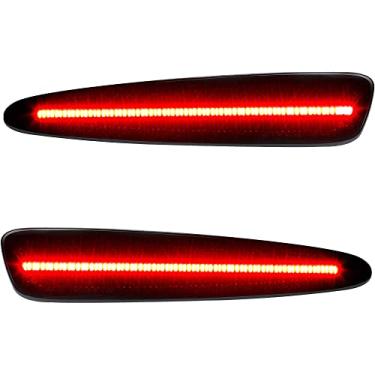 Imagem de TOTMOX Luz marcadora frontal/traseira, compatível com Chevrolet Corvette C6 2005-2013, vermelha, branca, luz amarela, lâmpada lateral de água corrente sequencial lâmpada de placa de folha