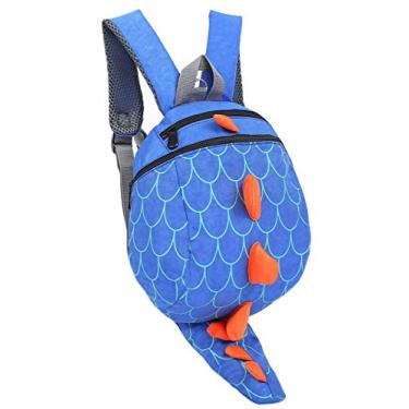 Imagem de ZHUANNIAN Mochila infantil de dinossauro com guia de segurança para meninos e meninas, Azul, One Size, Clássico