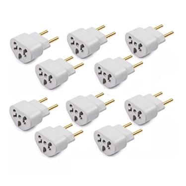 Imagem de Kit com 10 Adaptadores De Tomada Plug Para 10a e 20a Até 250v T Bob Love - Plugue Bivolt 110v 220v Benjamin - CompleteStore®