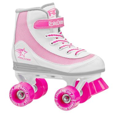 Imagem de Roller Derby Patins infantis Firestar para meninas, branco/rosa, tamanho 13