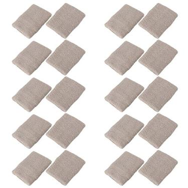 Imagem de Mallofusa Pacote com 10 pulseiras coloridas esportivas de basquete e futebol americano absorvente festa atividade ao ar livre (cinza) padrão