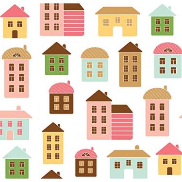 Imagem de Papel de Parede Quarto Infantil Casas da Vila 57x270cm