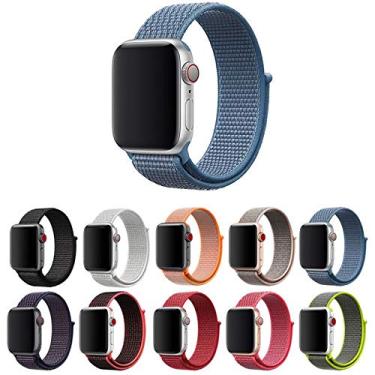 Imagem de Pulseira Nylon Loop LTimports, compativel com Apple Watch 46mm Series 11/10, 45mm 9/8/7, 44mm 6/5/4/SE, 42mm Series 3/2/1 e Apple Watch Ultra 49mm 3/2/1 (Azul)