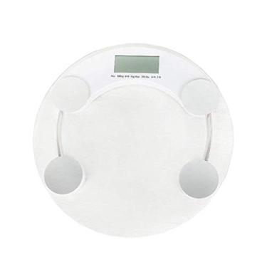 Imagem de balança eletrônica digital doméstica profissional balança anti-derrapante para banheiro peso redondo balança de vidro fitness seguro e durável durável