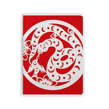 Imagem de Caderno de arte do zodíaco chinês cortado em papel cobra com capa macia Diário