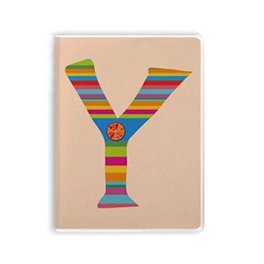 Imagem de Caderno Y alfabeto laranja com estampa de frutas fofas, capa de chiclete, diário de capa macia