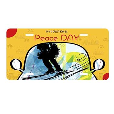 Imagem de DIYthinker Esportes Atletas, Esqui, Esqui, Aquarela, Esboço, Placa de Licença Etiqueta Decoração de Carro Dia da Paz