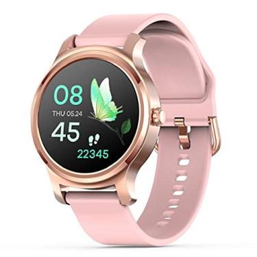Imagem de Relógio Smartwatch NAMOFO Chamada bluetooth relógio inteligente pulseira de pulso pedômetro lembrete mensagem monitor de freqüência cardíaca esporte fitness rastreador smartwatch android (Rosa)
