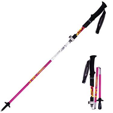 Imagem de C/H Par de bastões de caminhada nórdico dobrável para caminhada – Trek-Z cabo de espuma de EVA, 2 peças ultraleves e dobráveis, leve de alumínio 7075, bastão de caminhada dobrável para trilhas, idosos, homens e mulheres