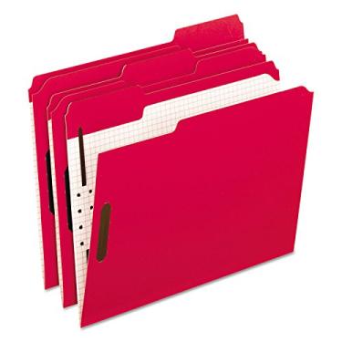 Imagem de Pendaflex Pastas De Fixação, Corte 1/3, Carta, Interior De Grade, 50/Bx (21319) 11-5/8"L X 9-1/2"H Vermelho