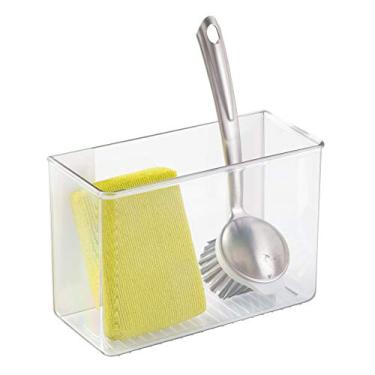 Imagem de iDesign, Clear InterDesign AFFIXX, organizador de linha para cozinha, banheiro, armário de escritório e escola - 9 cm x 20 cm x 14 cm, pequeno