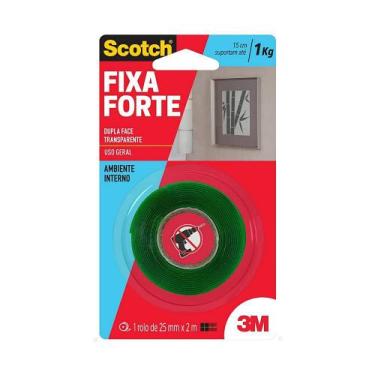 Imagem de Fita Dupla Face Scotch 3M Fixa Forte Transparente 24mm X 2M