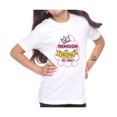 Imagem de Camiseta Infantil Promovida A Prima Do Ano  Est. Rosa  - Chá De Bebê R